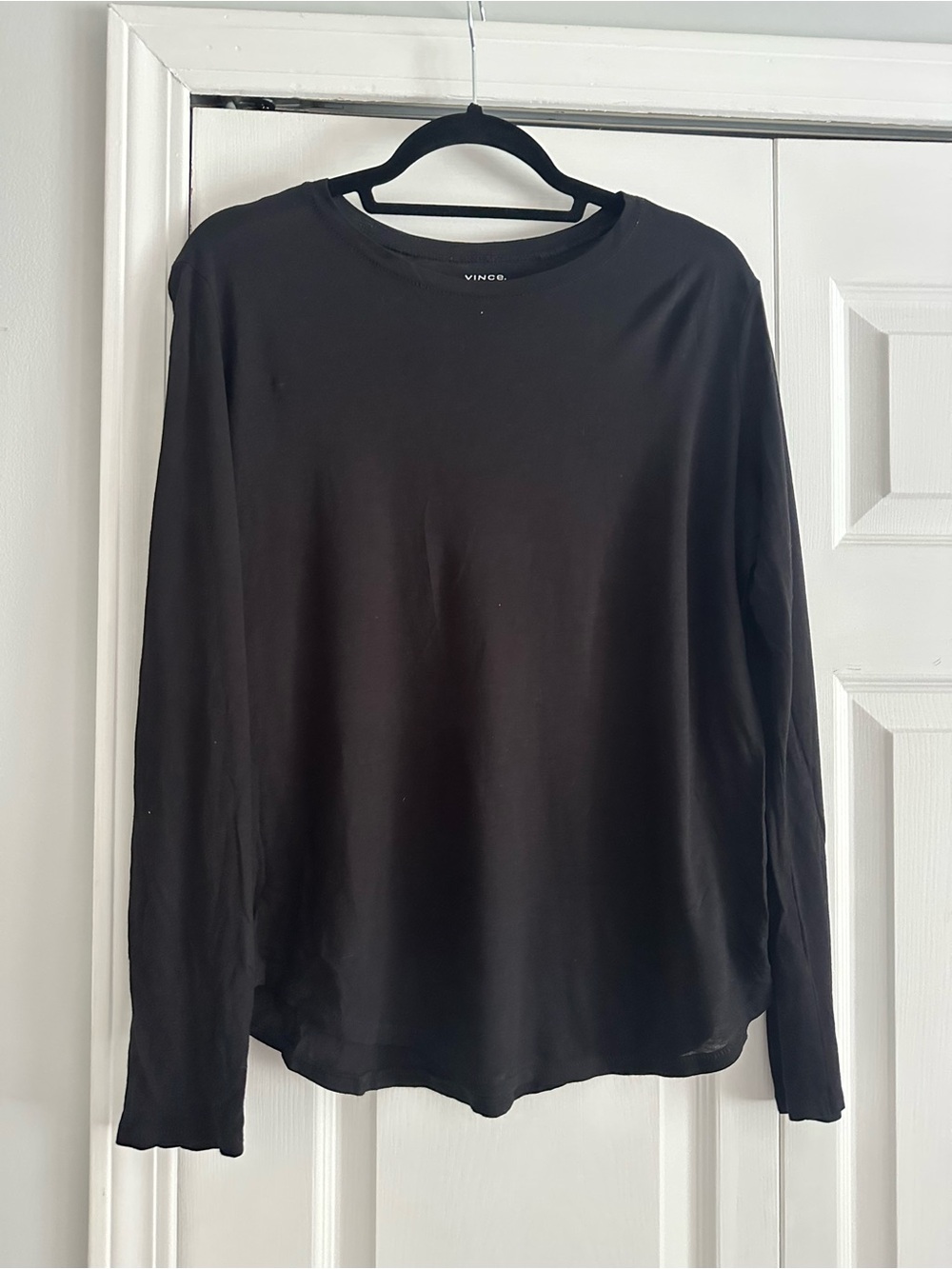 Vince Black Long Sleeve Crewneck Tee